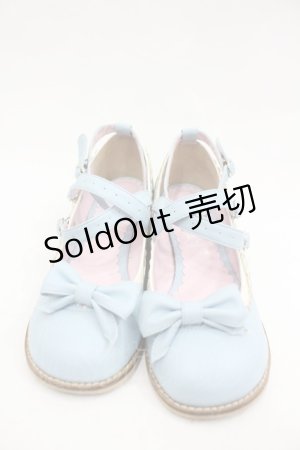 画像: Queen Bee / リボンストラップパンプス M サックス I-26-03-23-124-EL-SH-SA-ZI