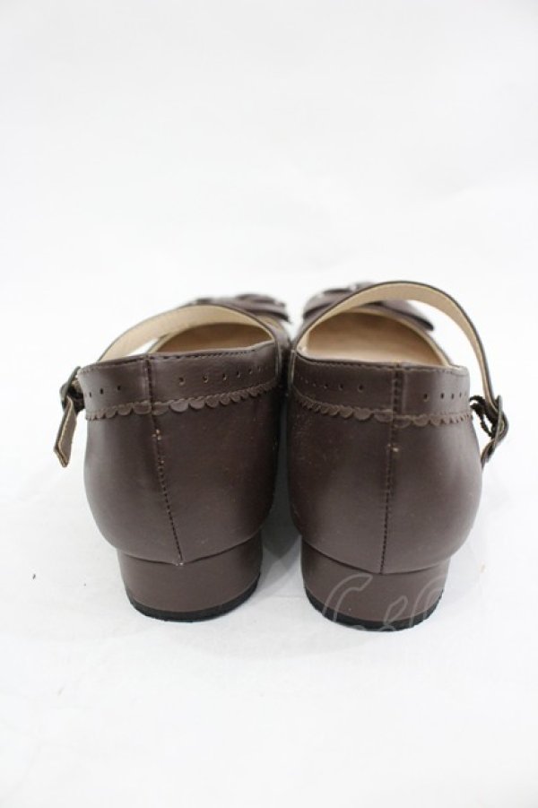 画像3: Innocent World / ハートスカラップフリルシューズ L ブラウン I-26-03-23-125-IW-SH-SA-ZI (3)