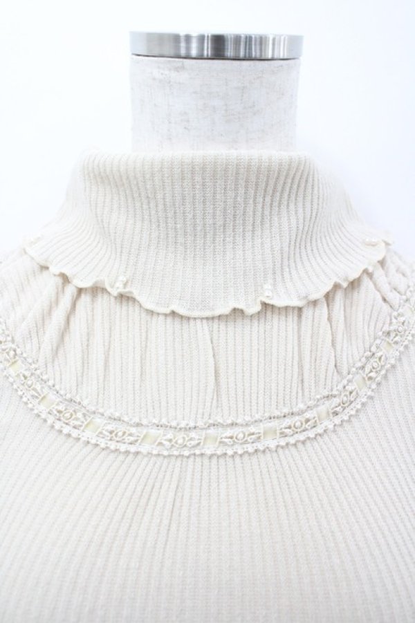 画像2: axes femme / フリルリブハイネックニット  アイボリー I-26-03-23-013-AX-TO-SA-ZI (2)
