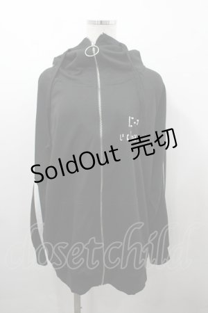 画像: NieR Clothing / ラインジップアップパーカー  ブラック I-26-03-23-015-PU-TO-SA-ZI