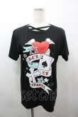 画像1: LISTEN FLAVOR / エースオブスペードネッククロスカットソー  ブラック I-26-03-23-016-PU-TO-SA-ZI (1)