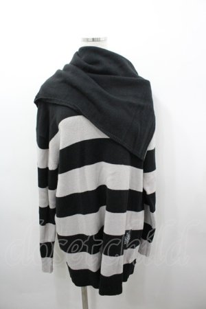 画像: AdaNous / ドレープタートルネック変形ニット  ブラック×グレイ I-26-03-23-020-PU-TO-SA-ZI