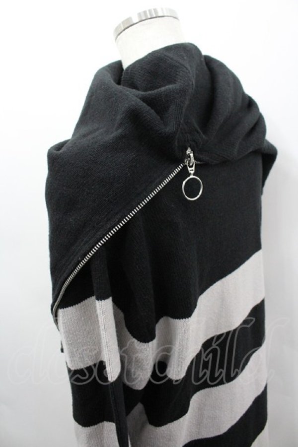 画像3: AdaNous / ドレープタートルネック変形ニット  ブラック×グレイ I-26-03-23-020-PU-TO-SA-ZI (3)