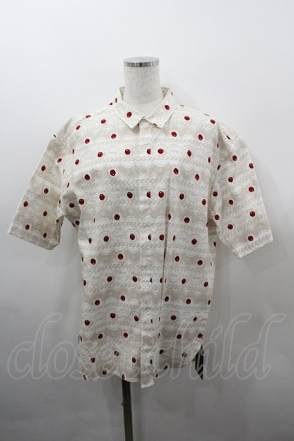 画像1: Q-pot. / チェリーポルカドットドレスシャツ  白ｘ赤 I-26-03-23-003-QP-BL-SA-ZI (1)