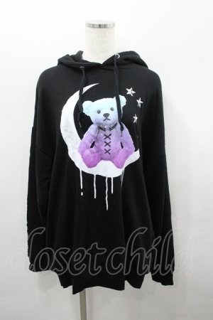 画像: LISTEN FLAVOR / ムーンベアパーカー  黒Ｘ青 I-26-03-23-027-PU-TO-SA-ZI