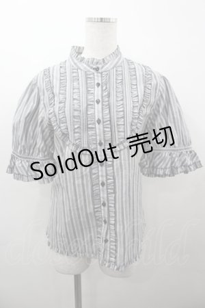 画像: PINK HOUSE / ヨークフリルブラウス  黒Ｘ白 I-26-03-23-032-LO-BL-SA-ZI