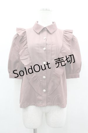 画像: Rojita / パール釦Vフリル半袖ブラウス  ピンク I-26-03-25-001-LO-BL-SA-ZI