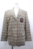 画像1: INGEBORG / ワッペンチェックジャケット L ブラウン I-26-03-25-034-LO-JA-SA-ZI (1)