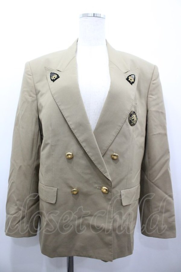 画像1: INGEBORG / ワッペンダブルボタンジャケット  ベージュ I-26-03-25-035-LO-JA-SA-ZI (1)