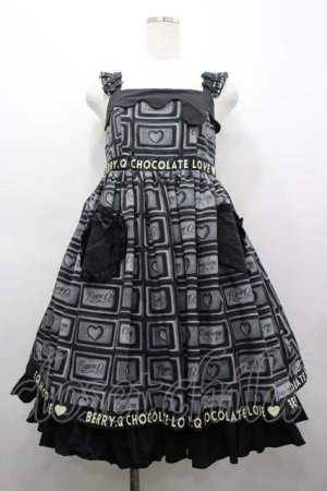画像: BERRY.Q（海外ロリータブランド） / チョコレート柄ジャンパースカート  黒 I-26-03-25-042-LO-BG-SA-ZI