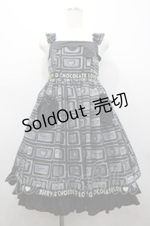 画像: BERRY.Q（海外ロリータブランド） / チョコレート柄ジャンパースカート  黒 I-26-03-25-042-LO-BG-SA-ZI