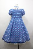画像2: Emily Temple cute / ジョーゼット水玉ワンピース  青 I-26-03-25-045-ET-OP-SA-ZI (2)