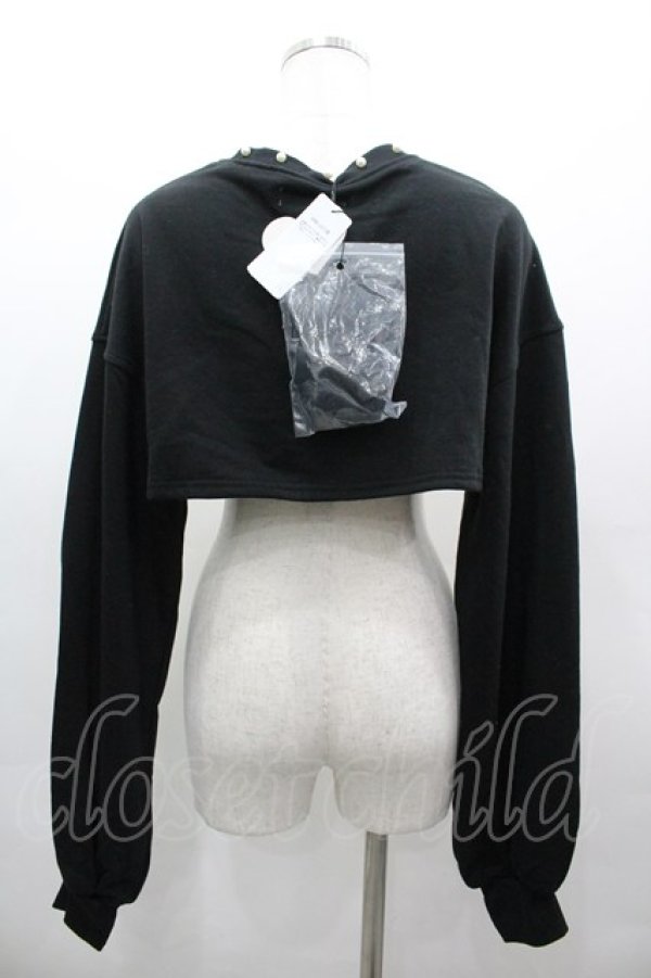 画像2: Ank Rouge / パールデザインショートトップス  黒Ｘ白 I-26-03-25-005-CA-TO-SA-ZI (2)