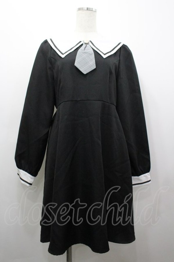 画像1: Amavel / セーラー襟ワンピース  黒Ｘ白 I-26-03-25-047-CA-OP-SA-ZI (1)