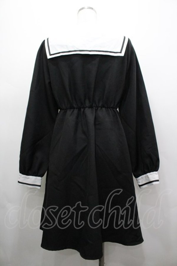 画像2: Amavel / セーラー襟ワンピース  黒Ｘ白 I-26-03-25-047-CA-OP-SA-ZI (2)