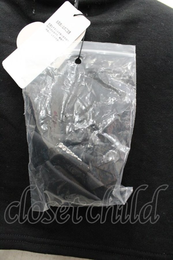 画像3: Ank Rouge / パールデザインショートトップス  黒Ｘ白 I-26-03-25-005-CA-TO-SA-ZI (3)