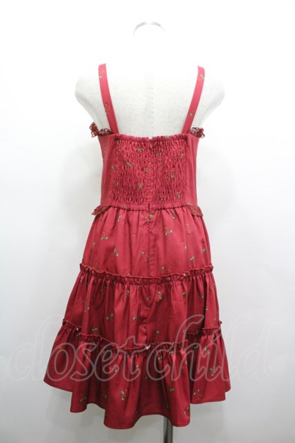 画像2: Ank Rouge / チェリー柄ジャンパースカート  赤 I-26-03-25-050-CA-OP-SA-ZI (2)