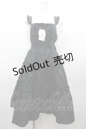 画像: Alice Mashiro / TT*MAAフリルジャンパースカート LL 黒 I-26-03-25-054-PU-OP-SA-ZI