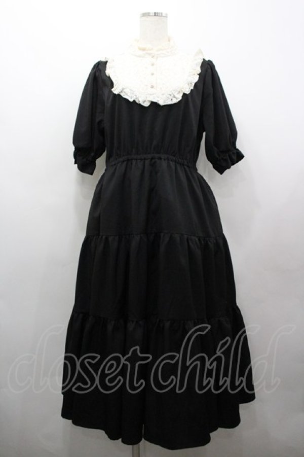 画像1: m petit by misako / TT*AMデシンヨークワンピース LL 黒Ｘアイボリー I-26-03-25-056-LO-OP-SA-ZI (1)