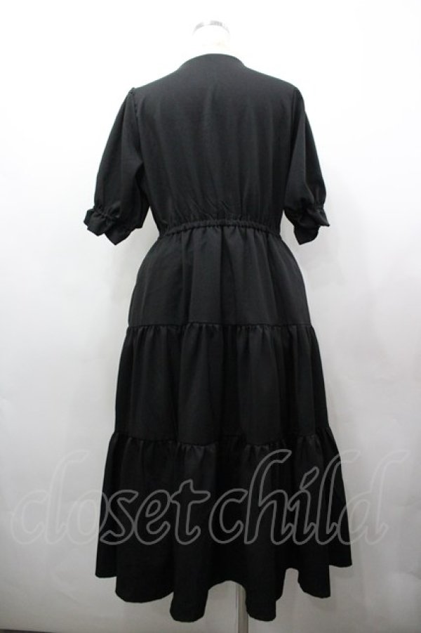 画像2: m petit by misako / TT*AMデシンヨークワンピース LL 黒Ｘアイボリー I-26-03-25-056-LO-OP-SA-ZI (2)