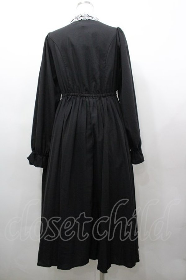 画像2: m petit by misako / AM*レースエリプリーツワンピース M 中黒 I-26-03-25-057-LO-OP-SA-ZI (2)