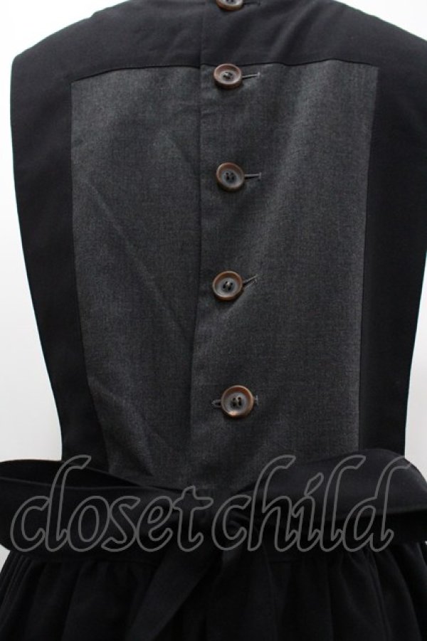 画像3: Jane Marple / Vintage Poplin Bicolorジャンパースカート M ブラック I-26-03-25-058-JM-OP-SA-ZI (3)