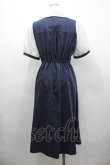 画像3: axes femme / 夜空刺繍襟ドッキングワンピース  紺Ｘ白 I-26-03-25-061-AX-OP-SA-ZI (3)