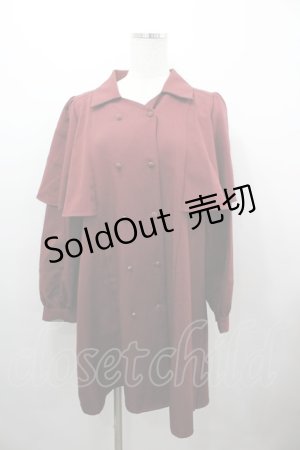 画像: axes femme / ダブルブレストケープワンピース M ワイン I-26-03-25-063-AX-OP-TE-ZI