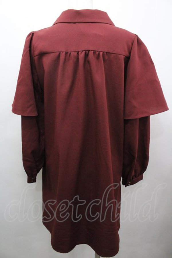 画像3: axes femme / ダブルブレストケープワンピース M ワイン I-26-03-25-063-AX-OP-TE-ZI (3)