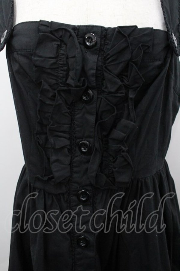 画像2: PEACE NOW / フリルジャンパースカート M 黒 I-26-03-25-064-PU-OP-TE-ZI (2)