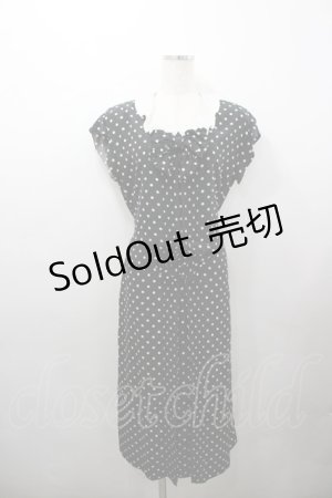 画像: INGEBORG / ドットリボン半袖ワンピース  黒Ｘ白 I-26-03-25-067-LO-OP-SA-ZI