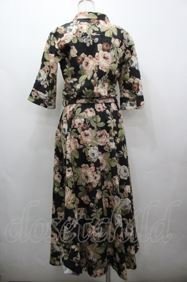 画像3: INGEBORG / 薔薇総柄半袖ワンピース  黒ＸピンクＸ緑 I-26-03-25-069-LO-OP-SA-ZI (3)