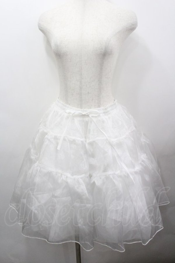 画像1: axes femme kawaii / オーガンジーパニエ  白 I-26-03-25-072-AX-SK-SA-ZI (1)