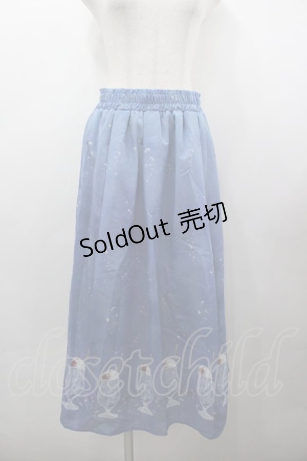 画像1: axes femme / クリームソーダ柄スカート  青 I-26-03-25-073-AX-SK-SA-ZI (1)