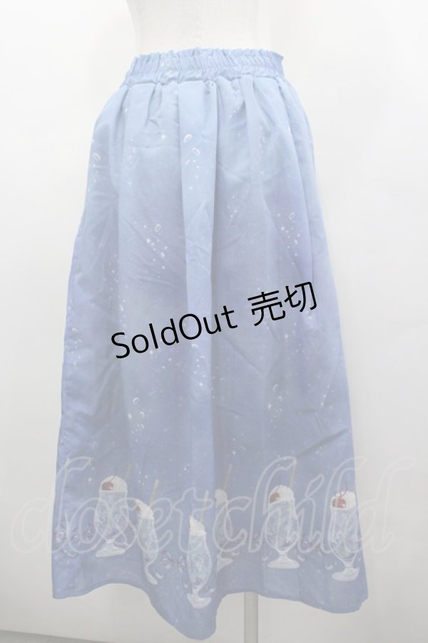 画像3: axes femme / クリームソーダ柄スカート  青 I-26-03-25-073-AX-SK-SA-ZI (3)