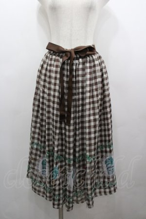 画像: axes femme / チョコミントプリントスカート F 茶 I-26-03-25-075-AX-SK-SA-ZI