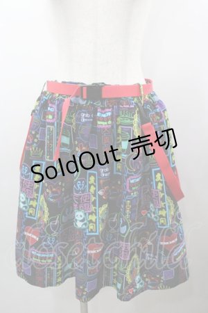 画像: metamorphose / 電脳Neon少女ベルト付きスカート  マルチカラー I-26-03-25-079-ME-SK-SA-ZI