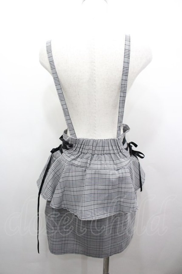 画像2: MA*RS / サス付きチェックスカート  黒チェック I-26-03-25-080-EL-SK-SA-ZI (2)