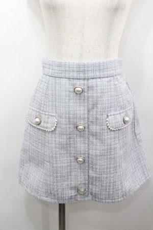 画像: Ank Rouge / ツイードパールボタンスカート  サックス I-26-03-25-082-CA-SK-SA-ZI