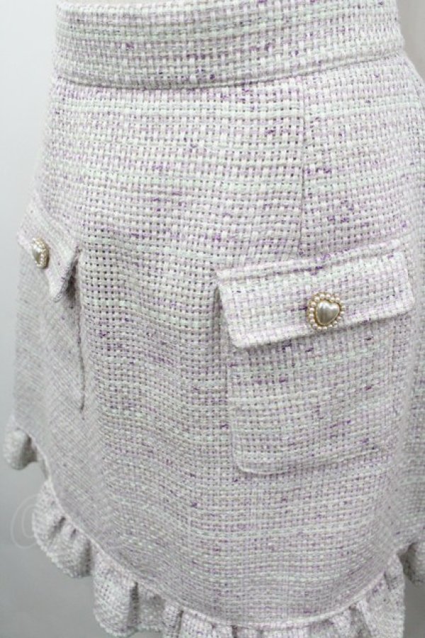 画像2: Ank Rouge / ミックスツイードスカート M ピンク I-26-03-25-083-CA-SK-SA-ZI (2)