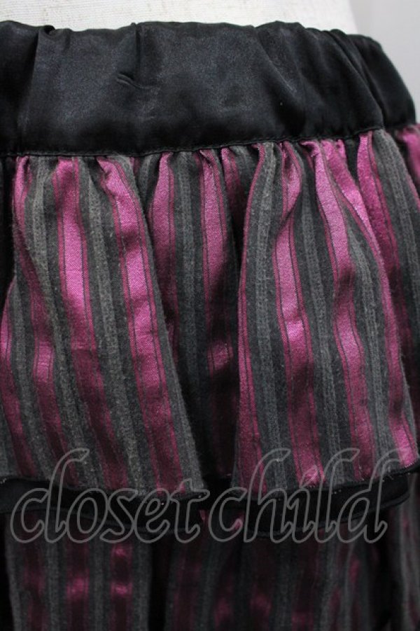 画像3: HELL CAT PUNKS / ストライプ3段ミニスカート  黒×ピンク I-26-03-25-084-PU-SK-TE-ZI (3)