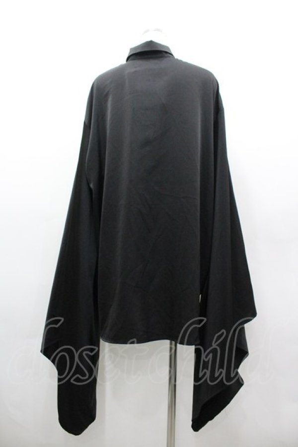 画像2: ililil / 着物袖風シャツ  黒 I-26-03-25-009-PU-BL-SA-ZI (2)