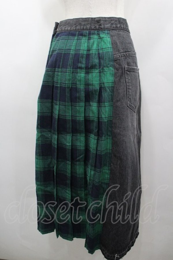 画像3: Candy Stripper / CANDY PATCHWORK DENIM SKIRT  グリーン I-26-03-25-085-PU-SK-SA-ZI (3)