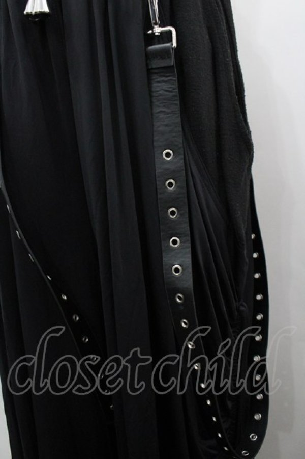 画像2: NOVESSEL / サスペンダー付きスカートレイヤードワイドパンツ  黒 I-26-03-25-087-PU-PA-SA-ZI (2)