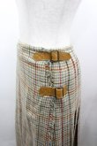 画像2: INGEBORG / 千鳥チェックサイドベルトプリーツスカート  ブラウン I-26-03-25-088-LO-SK-SA-ZI (2)