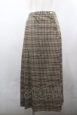 画像1: INGEBORG / フロントボタンチェックスカート  ブラウン I-26-03-25-090-LO-SK-SA-ZI (1)
