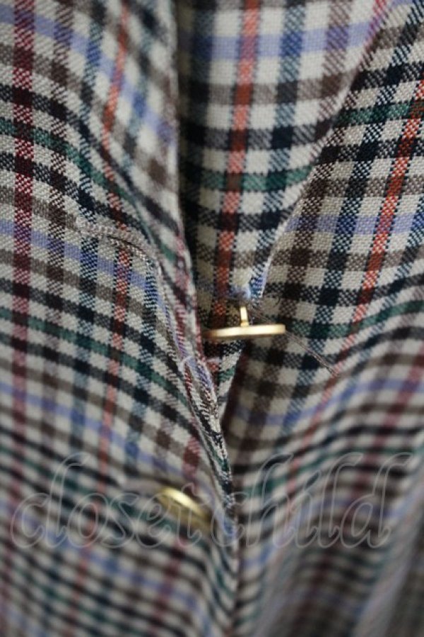 画像2: INGEBORG / フロントボタンチェックスカート  ブラウン I-26-03-25-090-LO-SK-SA-ZI (2)