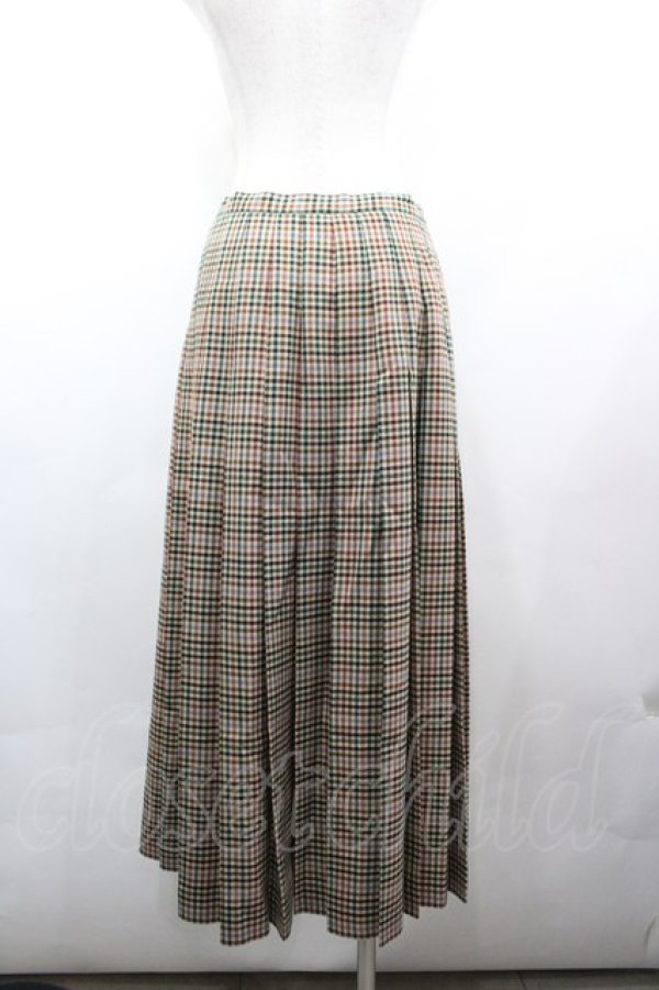 画像3: INGEBORG / フロントボタンチェックスカート  ブラウン I-26-03-25-090-LO-SK-SA-ZI (3)