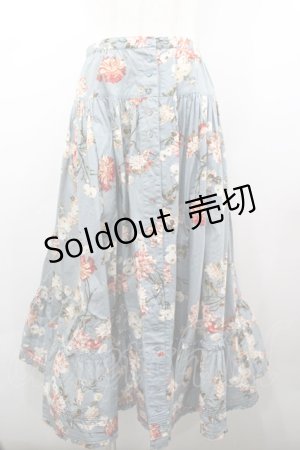 画像: INGEBORG / フラワー総柄スカート  青Ｘ白Ｘ赤 I-26-03-25-091-LO-SK-SA-ZI