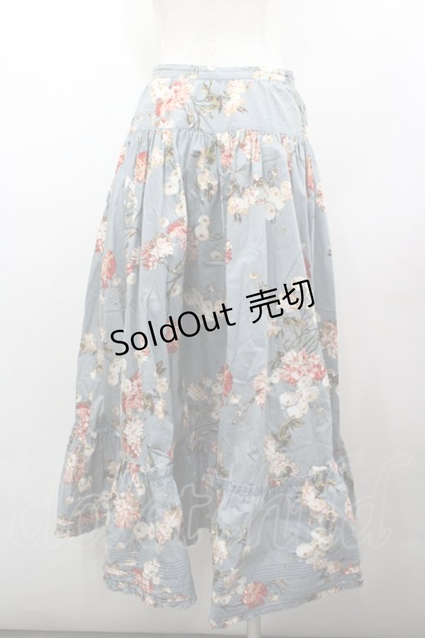 画像3: INGEBORG / フラワー総柄スカート  青Ｘ白Ｘ赤 I-26-03-25-091-LO-SK-SA-ZI (3)